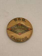 Vintage P & O Canton IL Plows And Implements Pin Pin Back button picture