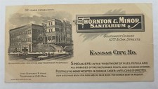 antique HORTON & MINOR SANITARIUM kansas city mo MEDICAL disease rectum pelvis picture
