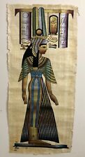 Rare Authentic Hand Painted Ancient Egyptian Papyrus Queen Nefertari 16x36” picture