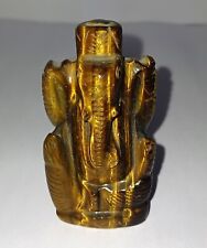 Natural Old Tiger Eye Gemstone Lord Ganesha Idol 118 GRAMS 3*1.5 INCHES AT17 picture