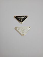 Two 38mm Prada Logo Triangle with trim Gold tone Button  Zipperpull picture