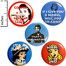 Sarcastic Buttons 5 Pack of Pins For Backpacks Vintage Women Sarcasm 1 Inch P3-5 picture