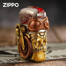 Fearless Knight Dumb Skull Motorcycle Zippo Lighter - Handcrafted Armor | Gift picture