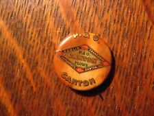 P&O Plows Lapel Pin - Vintage Parlin And Orendorff Canton Illinois USA Button picture