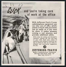 1946 Jefferson Travis 2-way radio telephone sailboat art vintage print ad picture