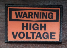 Warning High Voltage Funny Tactical Army Removable Hook and Loop Morale Patch picture