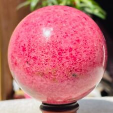 535g Top Natural Pink Rhodonite Quartz Crystal Sphere Ball Gemstone Healing picture