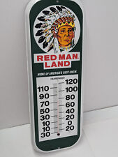 Redman Land Metal Thermometer Red Man Chew Tobacco 16