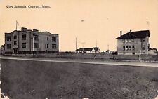 Conrad MT Montana School City Schools Early 1900 Pondera County Vtg Postcard A62 picture