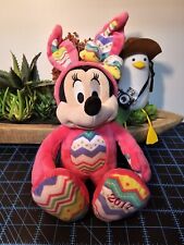 Disney Minnie Mouse 2017 Pink Easter Bunny Plush Embroidered Eyes 12 in picture