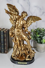 Ebros Large Archangel Saint Michael Slaying Chained Lucifer Statue 12.5