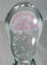 M Design Art Glass Handcraft Huge Pink Jellyfish in Sculpture (Solid) Paperw... picture