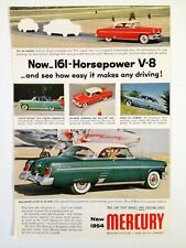 1954 Mercury Print Ad 161 Horsepower V-8 picture