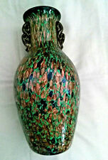 VINTAGE Murrano Art Glass Vase w/ gold specks - made in Italy picture