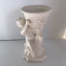 Vintage White Bisque  8” Pedestal Cherub Cupid Angel Bowl Rubens Original picture
