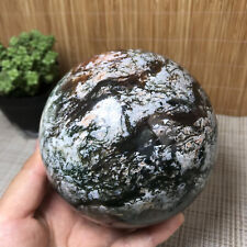 100mm Top Natural Moss Agate Multiple veins Crystal sphere Polished Ball 1.47kg picture