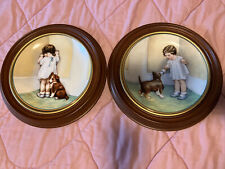 The Hamilton Collection “A childs Best Friend” Set Of 2 plates Framed picture