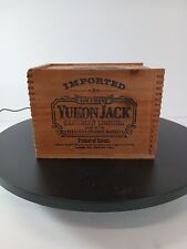 Vintage Yukon Jack 100 Proof Canadian Whiskey Liqueur Wood Box Crate Slide Lid picture