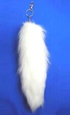 NEW JUMBO WHITE  FOX TAIL KEY CHAIN foxes wild animals novelty animal fur new picture