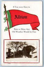 1914 RPPC PENNANT MAIN STREET ALBION MAINE RAIN SHINE WEATHER FINE POSTCARD picture