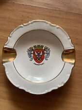Vintage Frankfurt Bremen lions coat of arms gold trim ashtray made in Germany  picture