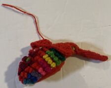 VTG Crocheted Colorful Hummingbird Stuffed Hanging Ornament 4” picture