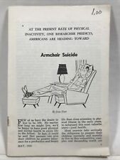 1966 Physical Inactivity Americans Heading Toward ARMCHAIR SUICIDE by Jean Dyar picture