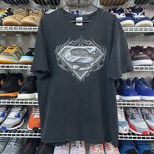 Vtg 2000s Authentic Superman DC Comics Grey Tshirt Sz L picture