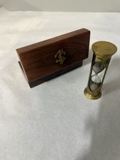 4” Brass Sand Timer 1 minute Brass Hourglass Sand Timer Navigation Maritime picture