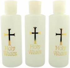 Lot of 3 Catholic Holy Water Bottle 4 oz. Moulded Plastic 5