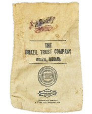 BRAZIL INDIANA Trust Co. Bank Deposit Bag Vintage Cloth Banking Bags Clay Co. IN picture