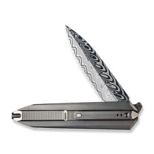 WE KNIVES Diatomic FrameLock WE22032-DS1 Blasted Titanium Damasteel Pocket Knife picture