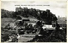 National Galleries Scott's Monument Castle Edinburgh Scotland Vintage Postcard picture