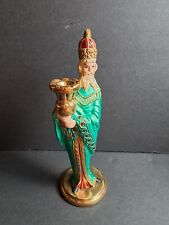 Christian Wise Man Statue Vintage Wiseman With Gems And Green Robe.  Old picture