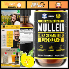 HERBIFY Mullein Drops - Lung Cleanse - Leaf Extract - Powerful Mullein for Immun picture