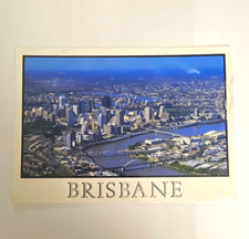 Brisbane Australia Aerial City View Postcard NuColourVue Posted picture