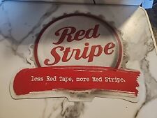Red Stripe Bottle Cap Metal Sign Less Red Tape More Red Stripe 1996 Vintage picture