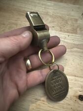 Hotel Fire Chief Whistle Firefighter Fireman Patina Tag Set Motel Lot METAL GIFT picture