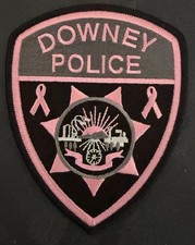 California Pink (Cancer Awareness) Patch. Downey Police. picture