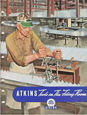 VTG 1953 ATKINS SAW INDUSTRIAL CATALOGS 8 SECTIONS FILES/BAND/CIRCULAR/TOOLS picture