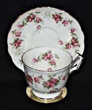 Antique Aynsley Bone China Coffee TeaCup & Saucer Set GROTTO ROSE Pink Roses 185 picture