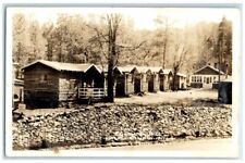 1938 Grizzly Camp Cabins View Keystone South Dakota SD RPPC Photo Postcard picture