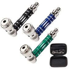 ( Pack of 3 ) 3.2" Metal Detachment Tobacco Smoking Pipe with Cap Lid Screens picture