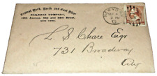 1884 CENTRAL PARK NORTH & EAST RIVER RAILROAD USED ENVELOPE NEW YORK CITY picture