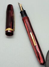 Vintage EPENCO Red Lever Filler Fountain Pen  FINE nib Made in USA picture