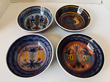 4 Different Keramikos Handmade Ceramic 6 in Bowls Athens Greece Unused Vintage picture