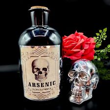 Arsenic Slow & Painful Skull Glass Bottle 8