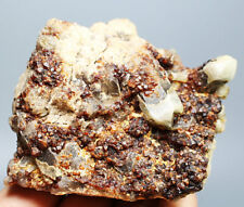 414g Top  Spessartine Garnet with Smoky Quartz Crystal Stone Mineral Specimen picture