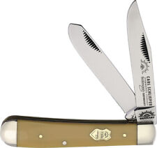 German Eye Trapper Slip Joint Yellow Smooth Folding Clip & Spey Pocket Knife EJY picture