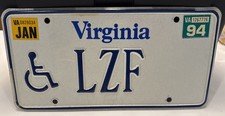 Exp Va Personalized Vanity License Plate Handicap LAZY F Man Cave Sign Funny Tag picture
